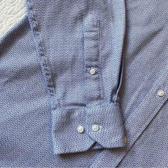 BLACK BROWN 1826 Men's Slim Fit Dress Shirt, Blue, size Large 16-16.5 34/35 - Picture 3 of 7